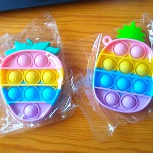 Cute keychain pop bubble sensory toys bundle